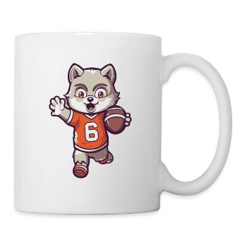 Mascotte mignonne d’animaux de football américain raton laveur - Mug blanc - blanc - Droite