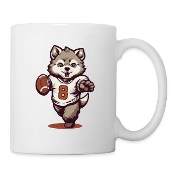 Mascotte mignonne d’animaux de football américain raton laveur - Mug blanc - blanc - Droite