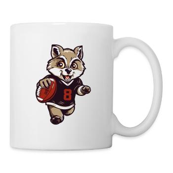 Mascotte mignonne d’animaux de football américain raton laveur - Mug blanc - blanc - Droite