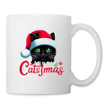 Merry Christmas Cat | T-shirt Catstmas - Mug - white - Right