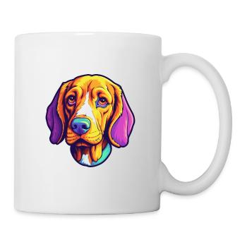 Englischer Foxhound Hund Rasse Cartoon Kawaii Illustra - Tasse - Weiß - Rechts