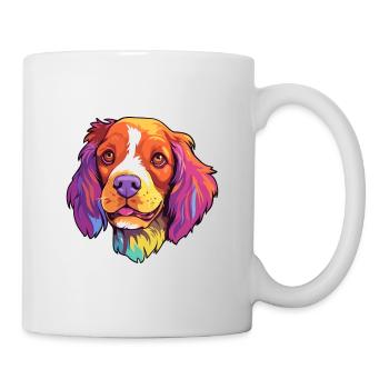 Français Bretagne chien race Cartoon Kawaii Illustrat - Mug blanc - blanc - Droite