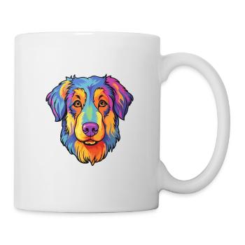 Georgischer Schäferhund Rasse Cartoon Kawaii Illustration - Tasse - Weiß - Rechts