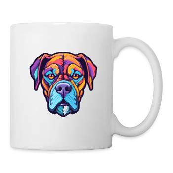 Deutsche Boxerhunderasse Karikatur Kawaii Illustration - Tasse - Weiß - Rechts