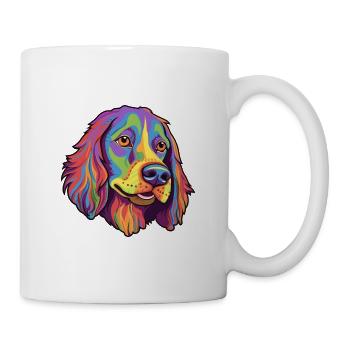 Allemand à poil long Pointer chien race Cartoon Kawaii - Mug blanc - blanc - Droite