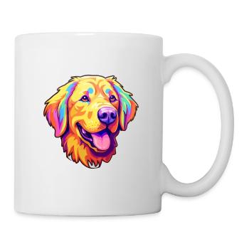 Golden Retriever Dog Breed Cartoon Kawaii Illustra - Mug - white - Right