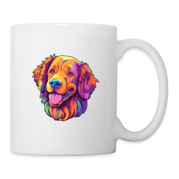 Hovawart chien race dessin animé Kawaii Illustration - Mug blanc - blanc - Droite