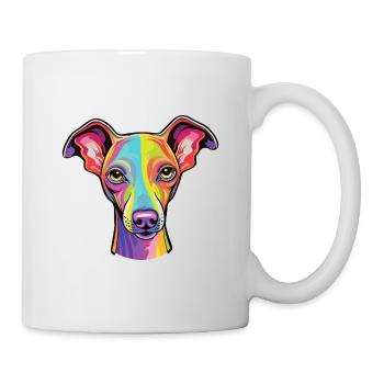 Italienischer Windhund Hunderasse Cartoon Kawaii Illustration - Tasse - Weiß - Rechts