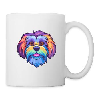 Lowchen Kleiner Löwe Hunderasse Cartoon Kawaii Illus - Tasse - Weiß - Rechts