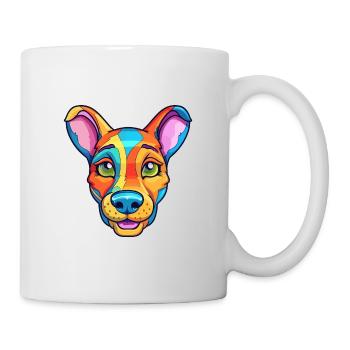 Kangaroo Dog Breed Cartoon Kawaii Illustration - Mug - white - Right