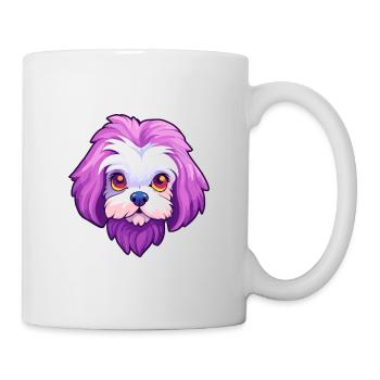 Chien maltais race Cartoon Kawaii Illustration - Mug blanc - blanc - Droite