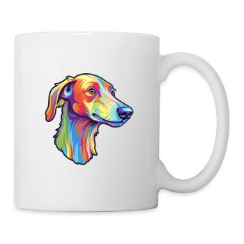 Lurcher Dog Breed Cartoon Kawaii Illustration - Mug - white - Right