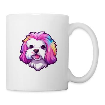 Maltais Shih Tzu Chien Race Cartoon Kawaii Illustra - Mug blanc - blanc - Droite