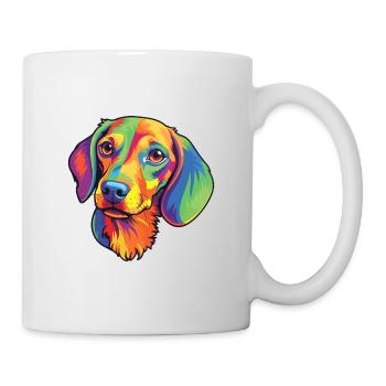 Miniatur Dackel Hunderasse Cartoon Kawaii Illus - Tasse - Weiß - Rechts