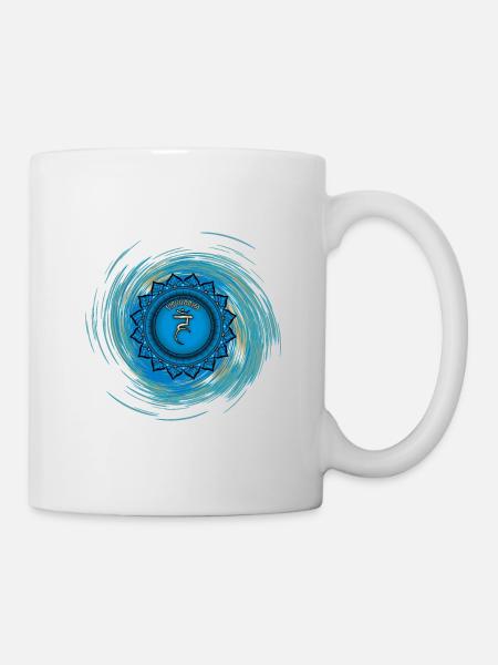Vishuddha Fünftes Chakra - Tasse - Weiß