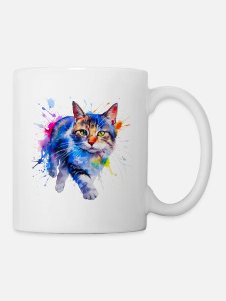 Katze, Kätzchen - Tasse - Weiß