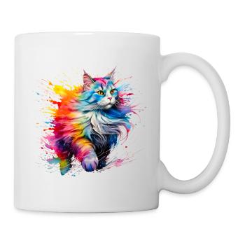 Cat, Maine Coon - Mug - white - Right