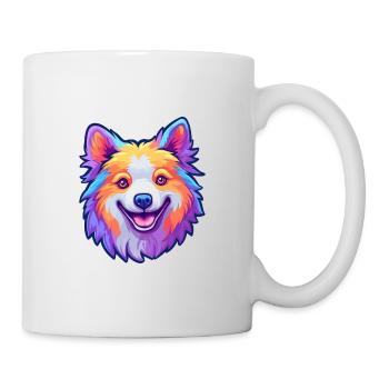 Nordique Spitz chien race Cartoon Kawaii Illustration - Mug blanc - blanc - Droite