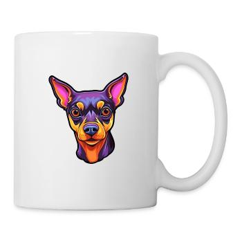 Miniatur Pinscher Hunderasse Cartoon Kawaii Illust - Tasse - Weiß - Rechts