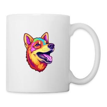 Neuguinea Singende Hunderasse Cartoon Kawaii Illust - Tasse - Weiß - Rechts