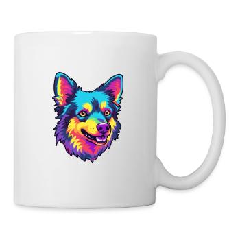 Mudi Hunderasse Karikatur Kawaii Illustration - Tasse - Weiß - Rechts