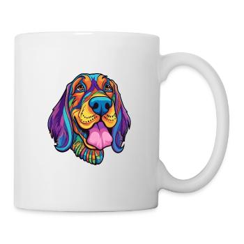 Majestic Tree Hound Dog Breed Cartoon Kawaii Illus - Mug - white - Right