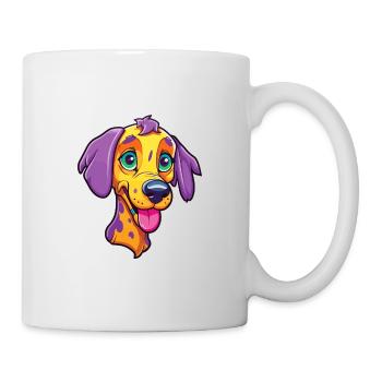 Leopard Cur Hund Rasse Cartoon Kawaii Illustration - Tasse - Weiß - Rechts