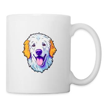 Kuvasz Hungarian Dog Breed Cartoon Kawaii Illustra - Mug - white - Right