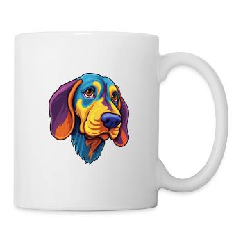 Français Tricolor Hound chien race dessin animé Kawaii Ill - Mug blanc - blanc - Droite