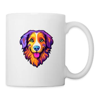 English Shepherd Dog Breed Cartoon Kawaii Illustra - Mug - white - Right