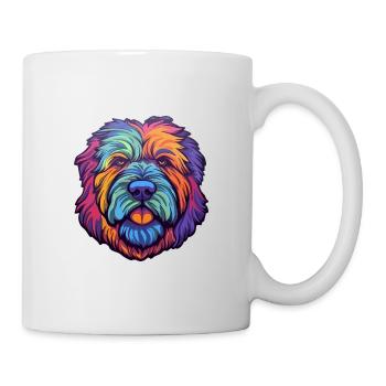 Bouvier Des Flandres Hunderasse Cartoon Kawaii Illu - Tasse - Weiß - Rechts