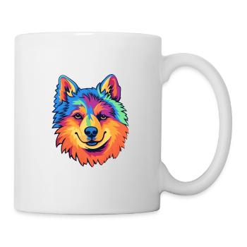 Finnish Lapphund Dog Breed Cartoon Kawaii Illustra - Mug - white - Right