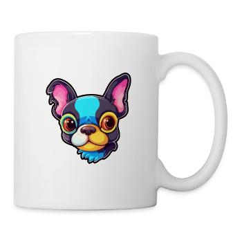 Boston Terrier Hunderasse Cartoon Kawaii Illustrati - Tasse - Weiß - Rechts