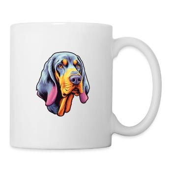 Bluetick Coonhound Hunderasse Cartoon Kawaii Illust - Tasse - Weiß - Rechts