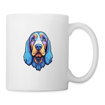 Blue Gascony Basset Dog Breed Cartoon Kawaii Illus - Mug - white - Right