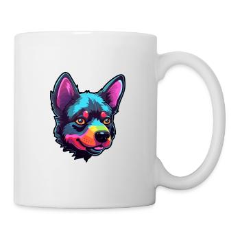 Chien d’élan norvégien noir race de chien Cartoon Kawaii - Mug blanc - blanc - Droite