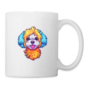 Bichon Yorkie Dog Breed Cartoon Kawaii Illustratio - Mug - white - Right