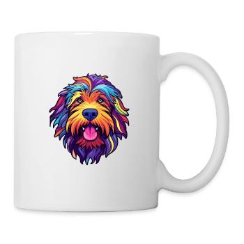 Bergamasco Hunderasse Cartoon Kawaii Illustration - Tasse - Weiß - Rechts