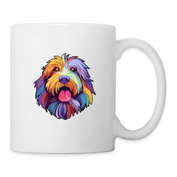 Bergamasco Sheepdog Dog Breed Cartoon Kawaii Illus - Mug - white - Right