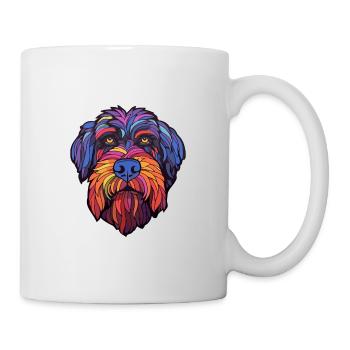Race de chien Terrier russe noir Cartoon Kawaii Ill - Mug blanc - blanc - Droite