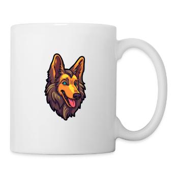 Belgian Tervuren Dog Breed Cartoon Kawaii Illustra - Mug - white - Right