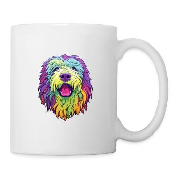 Komondor race de chien dessin animé kawaii illustration - Mug blanc - blanc - Droite