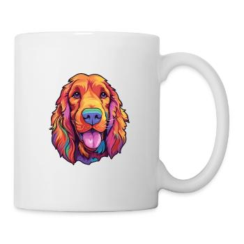 Setter irlandais chien race dessin animé Kawaii Illustration - Mug blanc - blanc - Droite