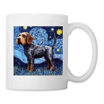 Deutsch Drahthaar Sternennacht - Tasse - Weiß - Rechts