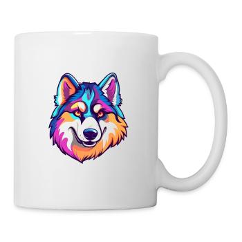 Husky-Hunderassen-Karikatur Kawaii-Illustration - Tasse - Weiß - Rechts