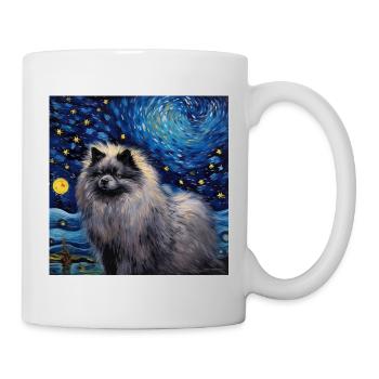 Wolfsspitz Sternennacht - Tasse - Weiß - Rechts