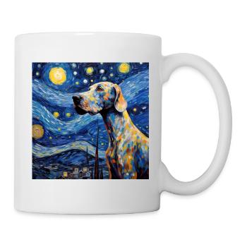 Deutsche Dogge Sternennacht - Tasse - Weiß - Rechts