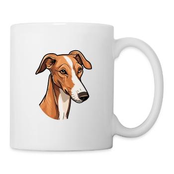 Polish Greyhound Dog Breed Cartoon Kawaii Illustra - Mug - white - Right