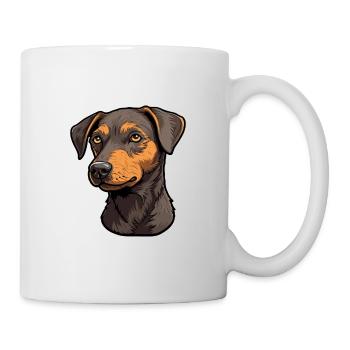 Patterdale Terrier Hunderasse Cartoon Kawaii Illust - Tasse - Weiß - Rechts