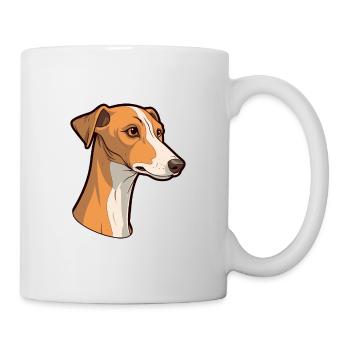 Vieux lévrier croate race de chien dessin animé Kawaii I - Mug blanc - blanc - Droite